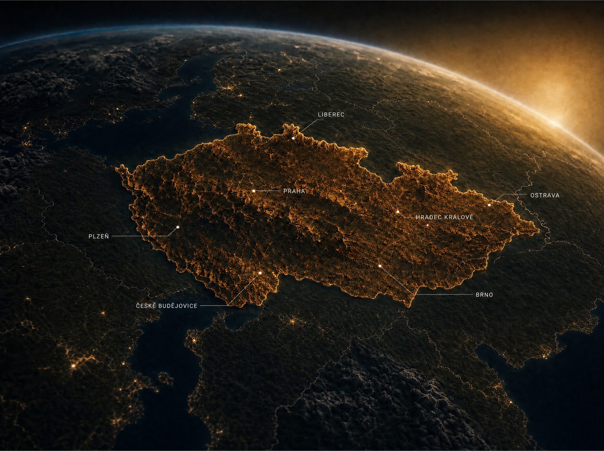 Mapa České republiky — regiony, ve kterých působíme